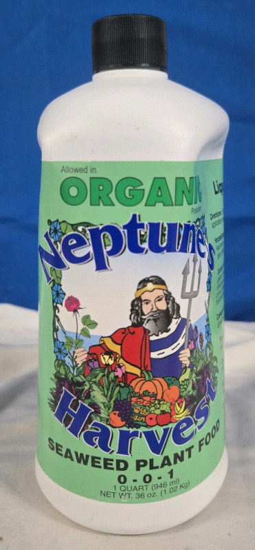 New | Organic Neptunes Harvest Seaweed Plant Food ( 0- 0-1 )36 Oz Bottle