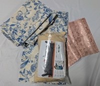 Table Setting Lot - Table Runners, and 2 Obstal 6' Stretch Table Covers.