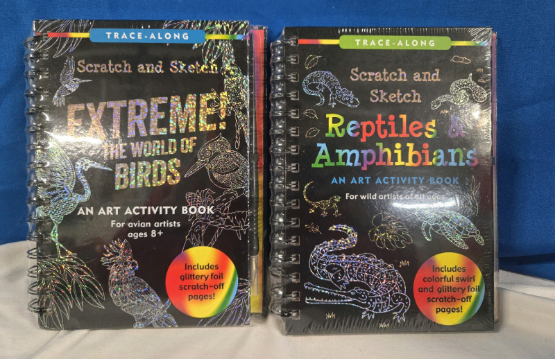 2 New | Scratch & Sketch Books | The World Of Birds & Reptiles & Amphibians