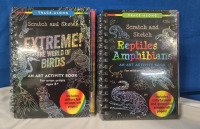 2 New | Scratch & Sketch Books | The World Of Birds & Reptiles & Amphibians