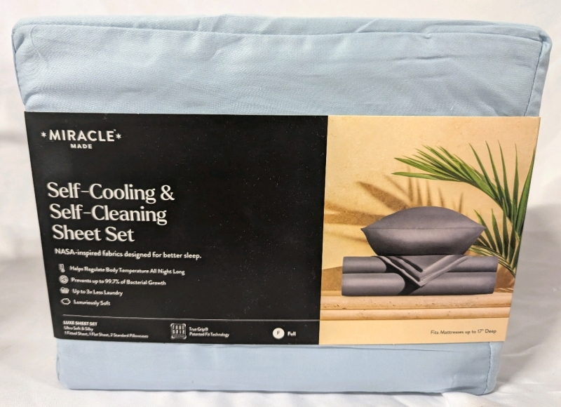 New Miracle Full Sized Self-Cooling & Self Cleaning Sheet Set.