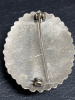 Isreal Sterling Mottled Oval Green Stone Brooch Brooch - 3