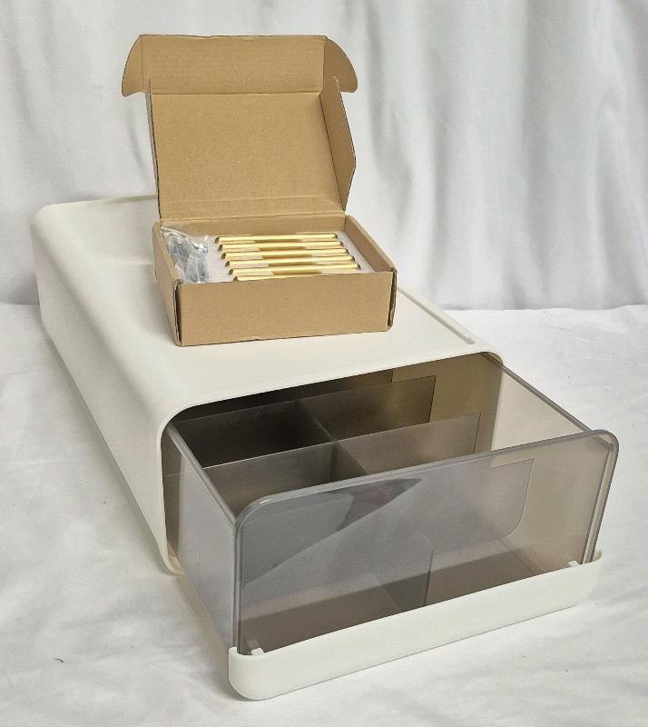 New Storage Drawer & 6 New Goo-Ki Gold Tone Handles (Drawer Pulls)