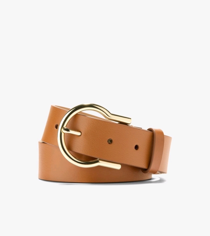 New Women's Cole Haan Leather Tan Belt sz Small Retails for $70