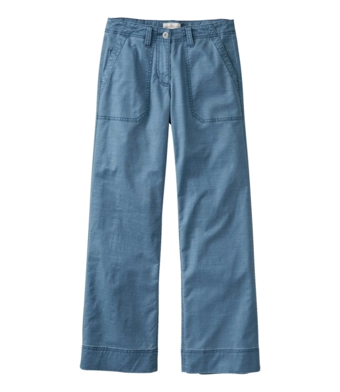 New LL. BEAN sz 16 Women's Signature Cotton/TENCEL Utility Pants, Mid-Rise Wide-Leg Ankle-Length Retails for $99