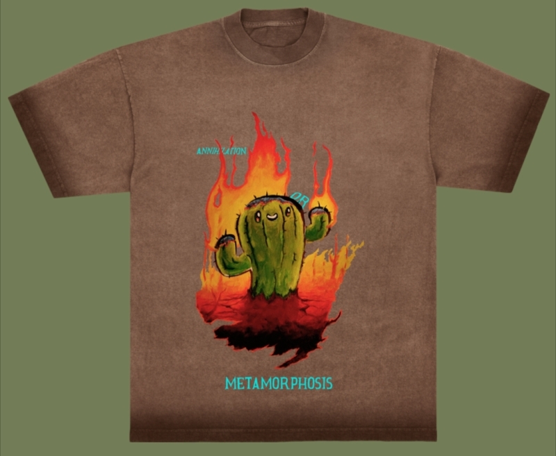 New Size Medium | A HAPPY CACTUS Metamorphosis Tee Authenticated on blockchain with an NFC chip powered by Berify | Retails for Over $60