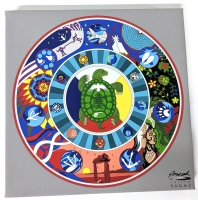 New Stretched Canvas Print of Seneca Polytechnic Terrazzo "Circle of Indigenous Knowledge" by Joseph Sagaj 2018 | 8" x 8"