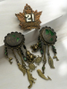 Banana Bob Globe Rare Dangle Brass Globe Aminal Earrings 21 at Battalian Great War Cap Badge