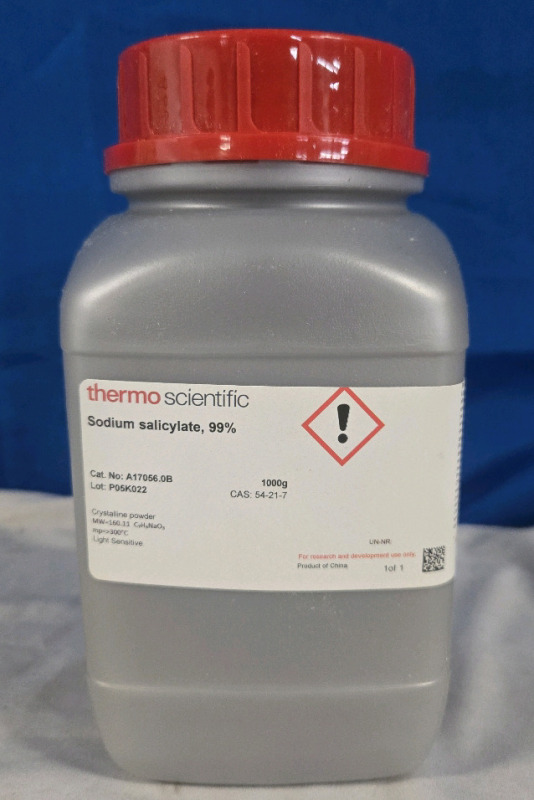 New | Thermo Scientific Sodium Salicylate 1000g Container