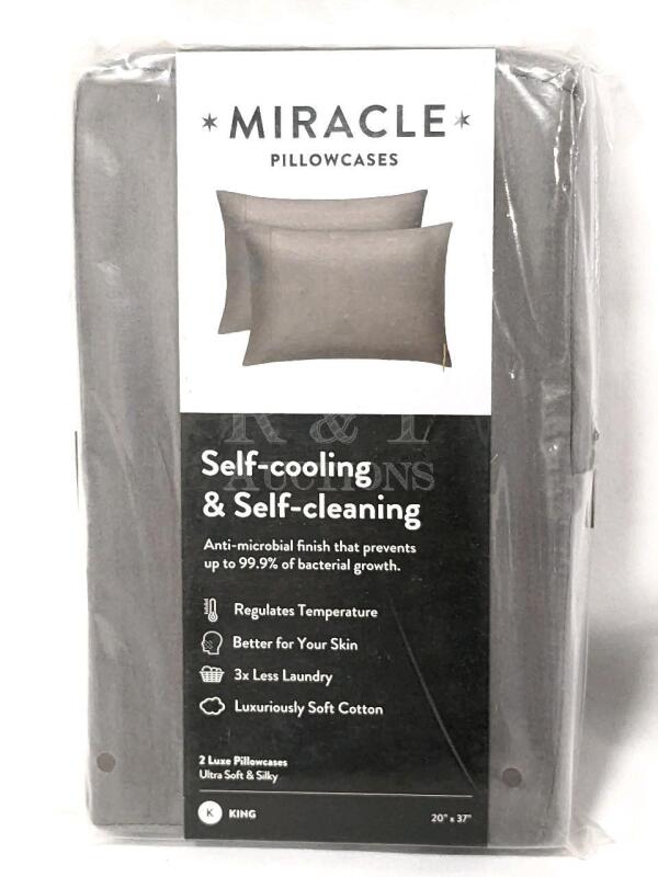 2 New MIRACLE PILLOWCASES Luxe King Size