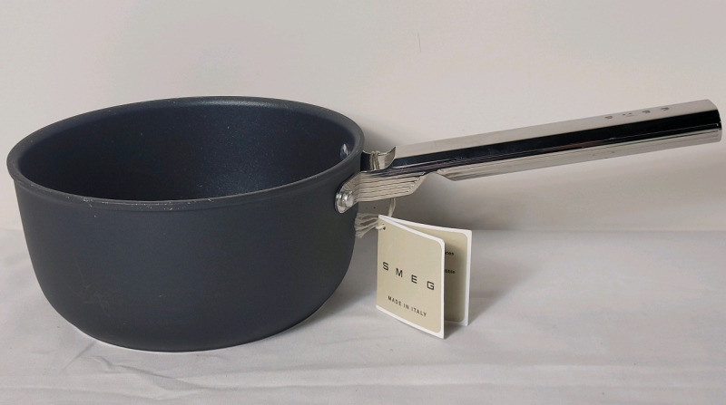 New w/Tag - SMEG 8" Sauce Pan / Pot . Some scratches on edge