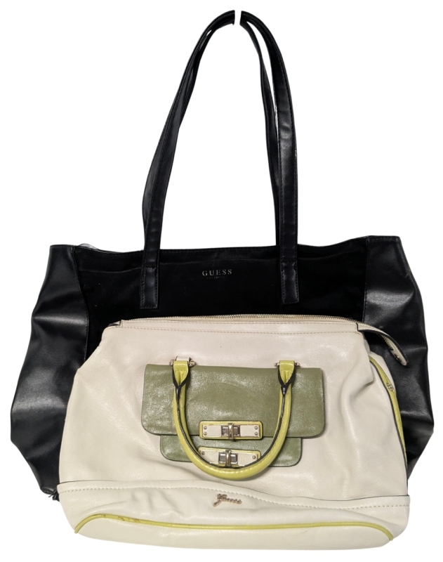 Great GUESS Velvet Tote & PU Leather Handbag | Up to 16" x 6" x 13.5"