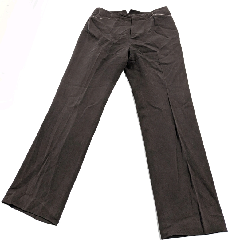 RALPH LAUREN Ladies Size 12 | Lined 100% Wool Trousers with Leather Trim