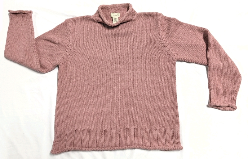 LL BEAN Ladies Size Small | 80% Silk 20% Cotton Knitted Mock Turtleneck Sweater