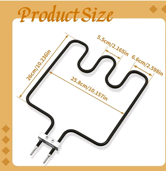 New | Electric Smoker and Grill Heating Element with Adjustable Thermostat Cord Controller | 1500 Watt Heating Element Replacement Part * Retails For $55.99 *