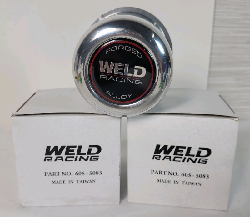 New - Weld Racing Center Caps and Hub Covers , Part # 605-5083 . Pair