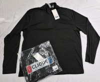 2 New Clique Men's sz Large Half Zip Tops - Style MQK00099