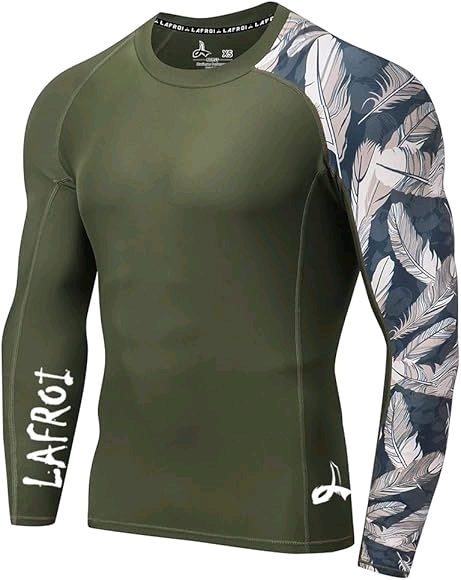 New Men's Size XL | LAFROI Long Sleeve UPF 50+ Baselayer Skins Performance Fit Compression Rash Guard-CLYYB | Retails for Over $60!