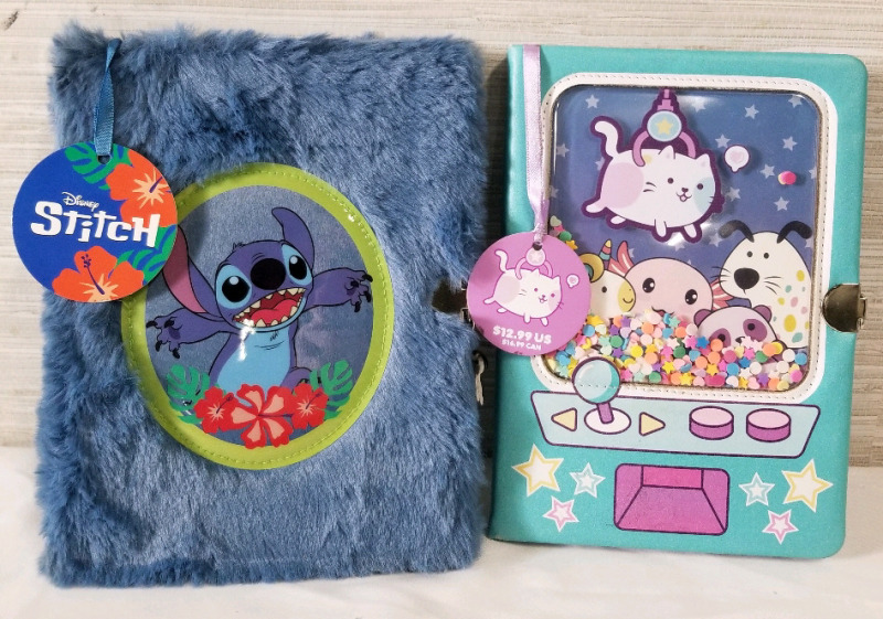 2 New Diaries DISNEY STITCH and Claw Machine