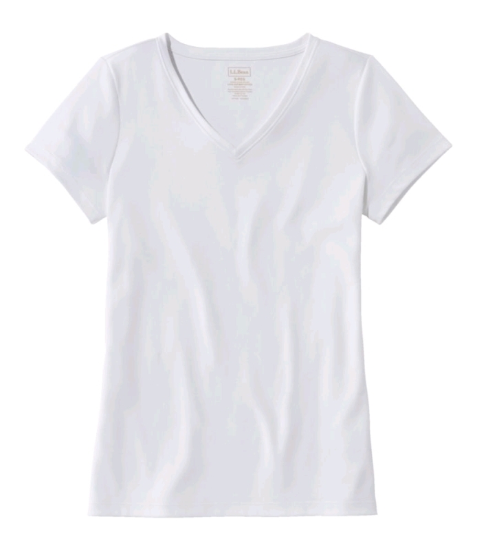 New* Size XS Reg | LL BEAN Pima Cotton Shaped V-Neck Tee (White)