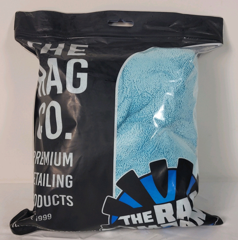 New - The Rag Company The Liquid8r 25"×36" Absorbent 70/30 Blend Microfiber Drying Towel for Cars, Trucks, SUVs, Safe for Detailing + Scratch Free . Aqua Blue