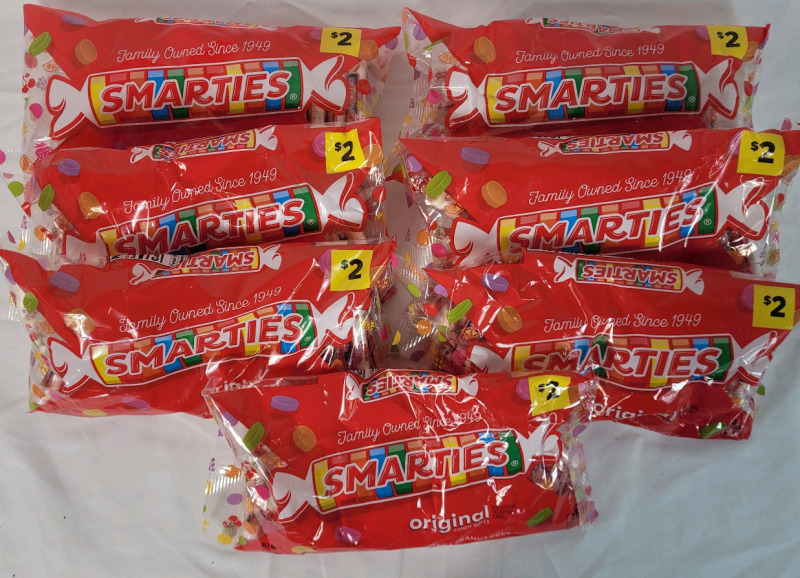 7 New Packs American "Smarties" Original Candy Rolls (Also Known as "Rockets") , 8oz. Bags . Best By 04/17/2025