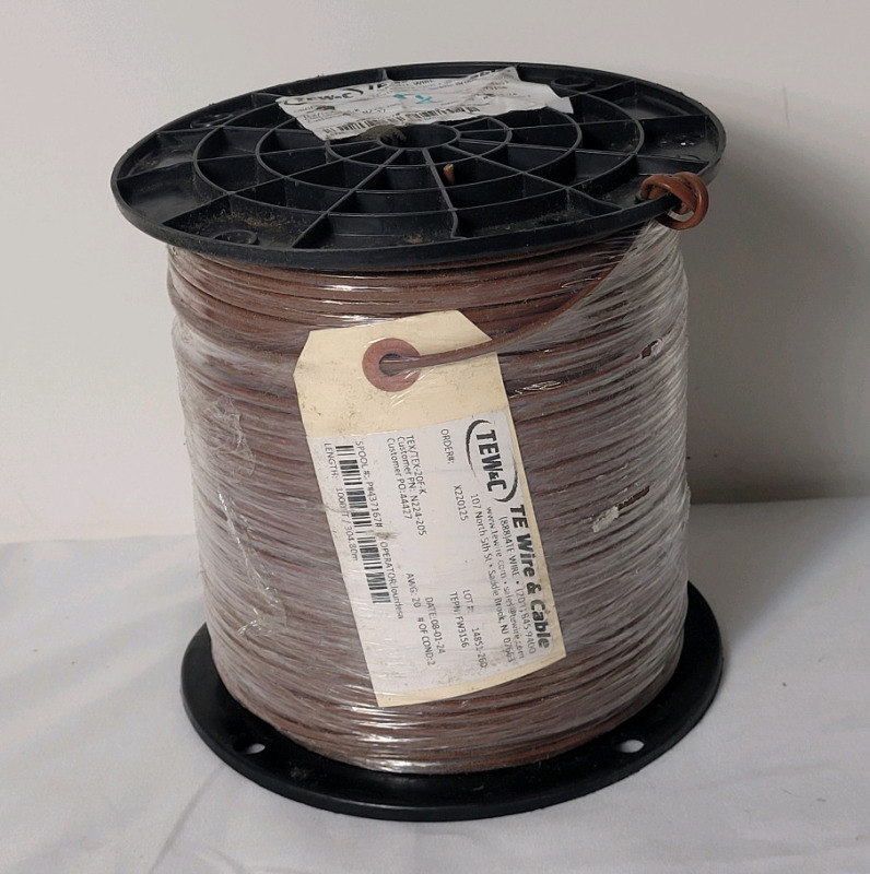 New - TEW-C TEX/TEX-20-K Thermocouple Wire AWG 20 . Max Temp – single use: 400ºF/200ºC , Max Temp – continuous: 400ºF/200ºC . 1000 Foot Roll , Retail $1000