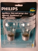 12 New Philips 40w Clear Medium Base Light Bulbs - 2