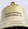 New Royal Canadian Legion Branch #32 Wall-Hanging Brass Call/Announcement Bell | 10.5" Long including Knitted Knocker - 3