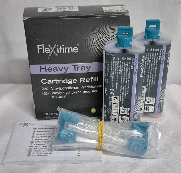 New Kulzer Flexitime Cartridge Refill Heavy Tray 2X50mL Cartridges W/ 6x Mix Tips 50034804