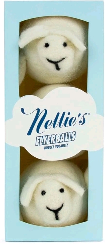 New 3-Pack Nellie's Flyerballs (Dryer Balls) Made from 100% New Zealand Sheep Wool .