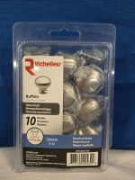 10 New | Richelieu Buffalo Collection Brushed Nickel Knobs | 1-¼" Dia