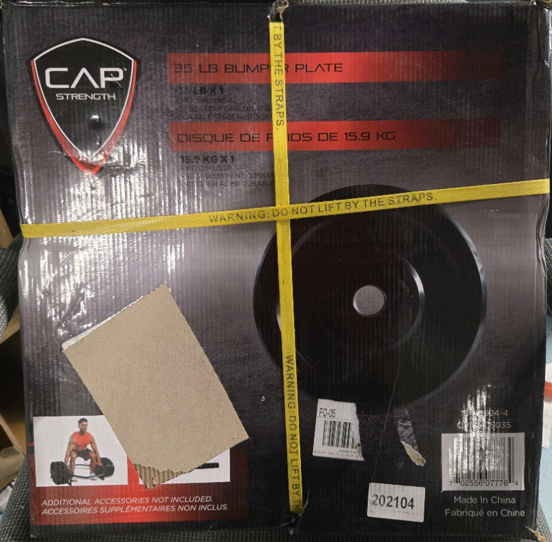 New | CAP Strength Olympic Rubber Bumper Plate, 35 lb Single