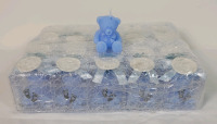 New - Twenty (20) Baby Blue Teddy Bear Candles . Each Candle measures 1 3/4" tall .