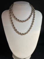 925 Sterling Silver Wide Rope Chain 24 Inch