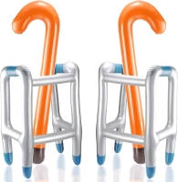 New - Aoriher 4pc. Inflatable Walker and Cane - Over The Hill Gag Gift , Blow up Walker .