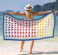 New Brighton Beach Towel with Ombre Hearts 60 by 30"