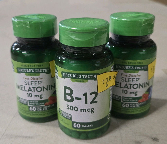 New | Natures Truth Melatonin 10mg & B12 500mcg | 60Pcs Each