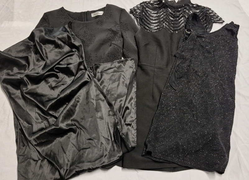 4 Women's Black Dresses sz Small to XL