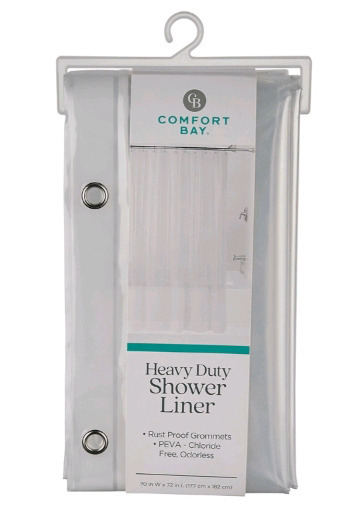 2 New | Comfort Bay Heavy Duty Shower Liners, 70 x 72 in