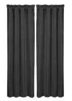 2 New | Comfort Bay Blackout Quincy 40" x 84" Black Curtain Panel