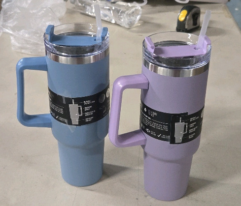 2 New Vessel Stainless Steel Insulated Tumbler with Handle 40oz (1183mL) - Blue & Purple Hot & Cold Drinks