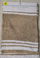 New | Comfort Bay 2 Pc Cotton Reversible Bath Mat Set