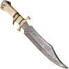 New PAL 2000 KNIVES Handmade Damascus Steel 16 Inch Hunting Bowie Knife. Bone Handle with Leather Case. - 2