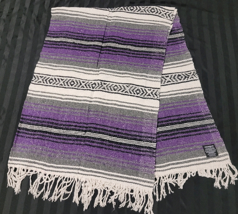 New - Hydration Nation Mexican Blanket , Purple . Measures 48"×68"