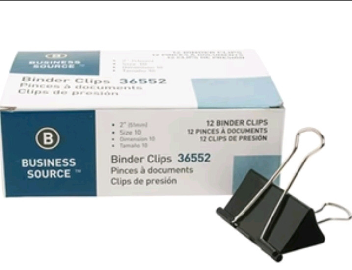 12 New | Business Source Binder Clips | #36552