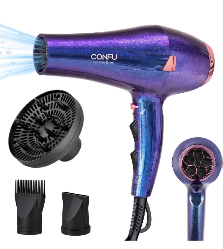 New | CONFU Hair Dryer, Professional Ionic Salon Blow Dryer with Diffuser for Women and Men | * Retails For $97.09 *