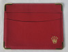Vintage ROLEX Red Leather Wallet Credit Card / Document Holder . Measures 4.5"&times;3.5"