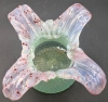 Stunning Rare URANIUM Art Glass Floral Vase with Interesting Petals | 4" Tall *as is - 4