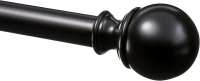 New - 32" - 120" Curtain Rod with Round Finials , Black